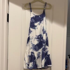 Treasure & Bond Girls Blue and White Tie-Dye Dress